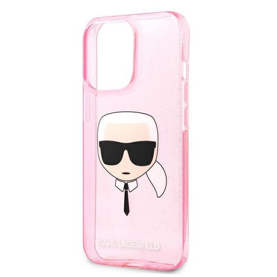 Karl Lagerfeld KLHCP13XKHTUGLP iPhone 13 Pro Max 6,7" różowy/pink hardcase Glitter Karl`s Head | Techbox