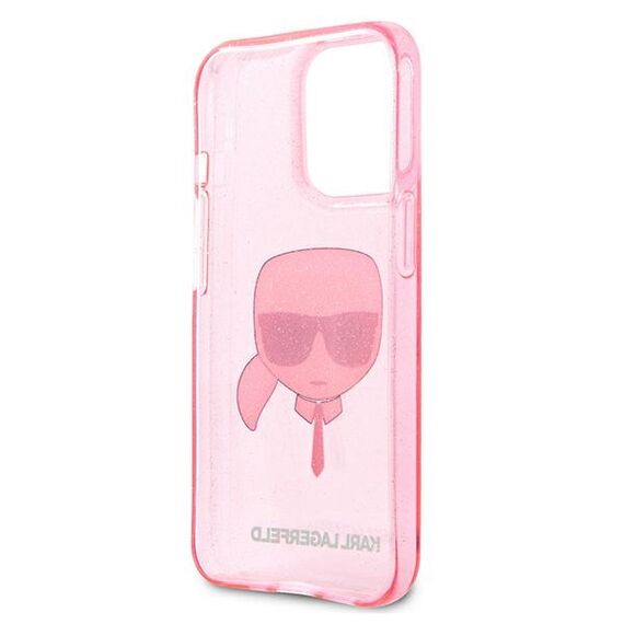 Karl Lagerfeld KLHCP13XKHTUGLP iPhone 13 Pro Max 6,7" różowy/pink hardcase Glitter Karl`s Head | Techbox