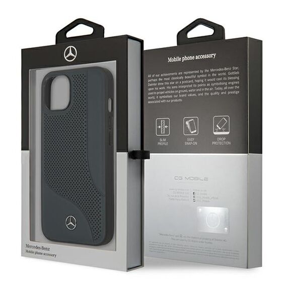 Mercedes MEHCP13SCDONA iPhone 13 mini 5,4" granatowy/navy hardcase Leather Perforated Area | Techbox