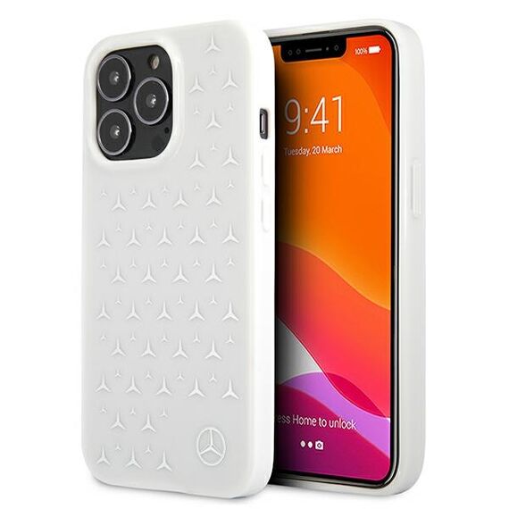 Mercedes MEHCP13XESPWH iPhone 13 Pro Max 6,7" biały/white hardcase Silver Stars Pattern | Techbox