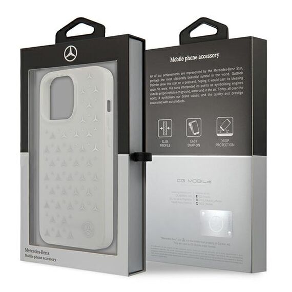 Mercedes MEHCP13XESPWH iPhone 13 Pro Max 6,7" biały/white hardcase Silver Stars Pattern | Techbox
