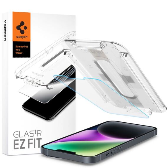 Spigen Glas.tR EZ Fit Tempered Glass for iPhone 13 / 13 Pro / 14 / 16e | Techbox