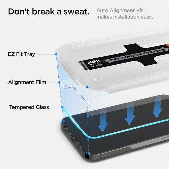 Spigen Glas.tR EZ Fit Tempered Glass for iPhone 13 / 13 Pro / 14 / 16e | Techbox