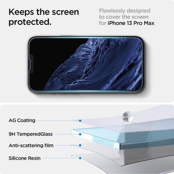 Spigen Glas.tR EZ Fit Tempered Glass for iPhone 13 / 13 Pro / 14 / 16e | Techbox