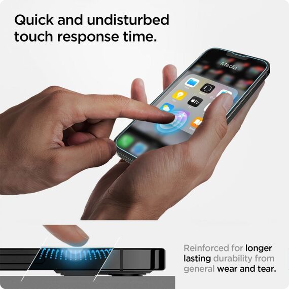 Spigen Glas.tR EZ Fit Tempered Glass for iPhone 13 / 13 Pro / 14 / 16e | Techbox