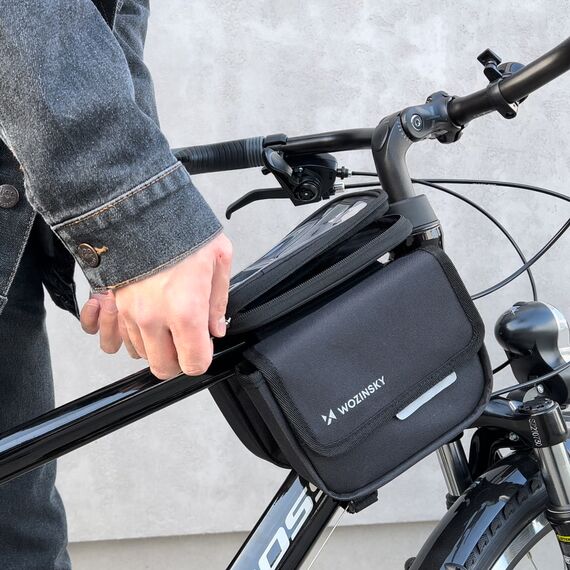 Wozinsky frame bike bag bicycle pannier waterproof phone case 1.5l black (WBB26BK) - Smartphone Holders - Smartphones - Techbox