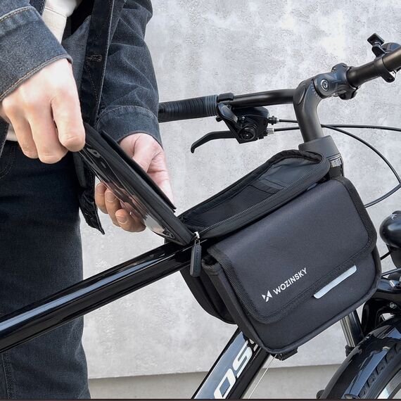 Wozinsky frame bike bag bicycle pannier waterproof phone case 1.5l black (WBB26BK) - Smartphone Holders - Smartphones - Techbox