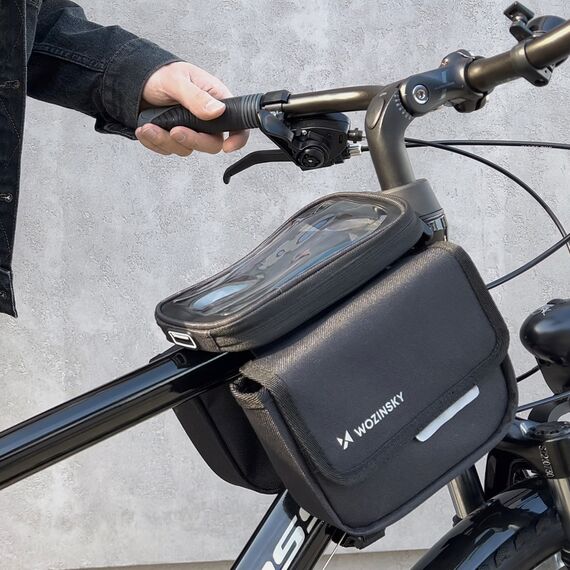 Wozinsky frame bike bag bicycle pannier waterproof phone case 1.5l black (WBB26BK) - Smartphone Holders - Smartphones - Techbox