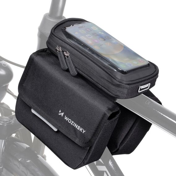 Wozinsky frame bike bag bicycle pannier waterproof phone case 1.5l black (WBB26BK) - Smartphone Holders - Smartphones - Techbox