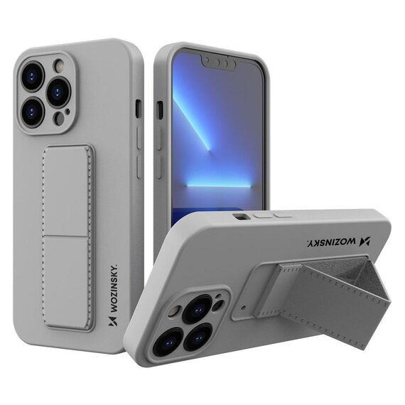 Wozinsky Kickstand Case silicone case with stand for iPhone 13 mini gray | Techbox
