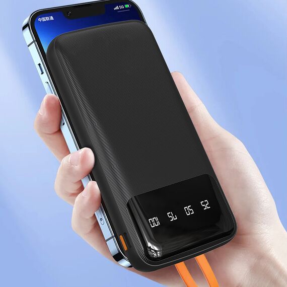 Dudao K6Pro Universal 10000mAh Power Bank with USB Cable, USB Type C, Lightning white (K6Pro-white) | Techbox