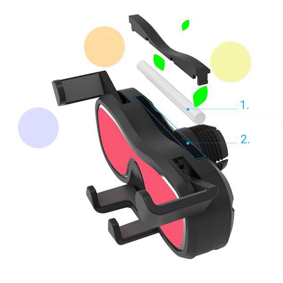 Gravity smartphone car holder for air vent with air freshener black (YC06) | Techbox