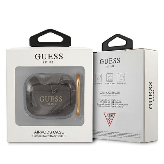 Guess GUA3UNMK AirPods 3 cover black / black Marble Collection - Smartphone Accessories - Cables & Accessories - Techbox