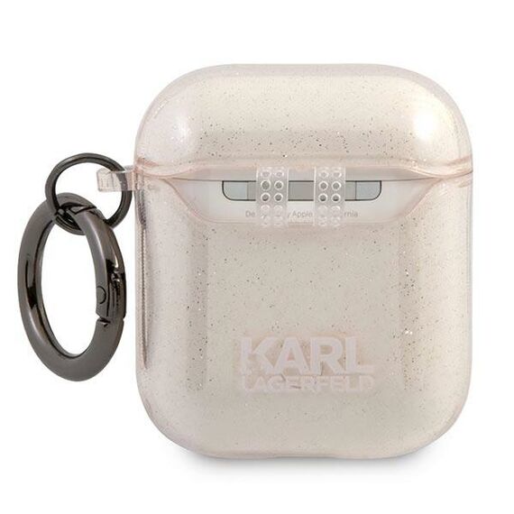Karl Lagerfeld KLA2UKHGD AirPods cover gold / gold Glitter Karl`s Head - Smartphone Accessories - Cables & Accessories - Techbox