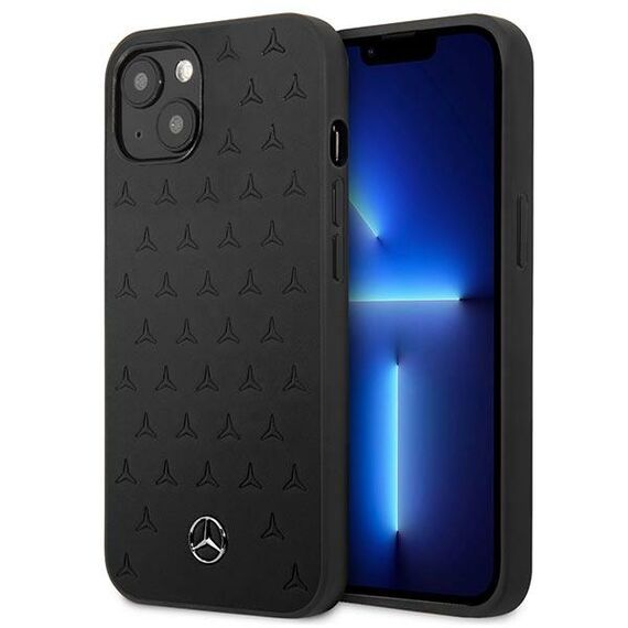 Mercedes MEHCP13SPSQBK iPhone 13 mini 5,4" czarny/black hardcase Leather Stars Pattern | Techbox