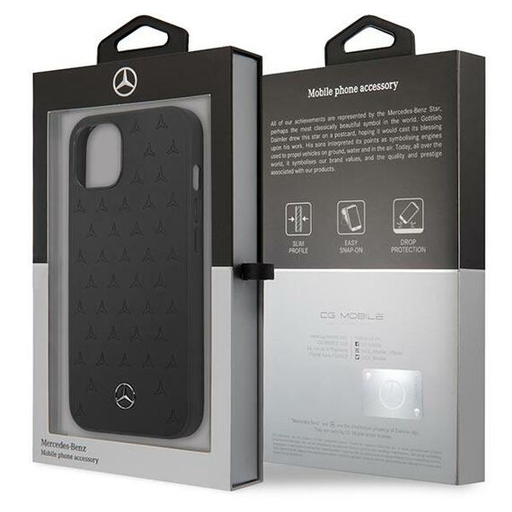Mercedes MEHCP13SPSQBK iPhone 13 mini 5,4" czarny/black hardcase Leather Stars Pattern | Techbox