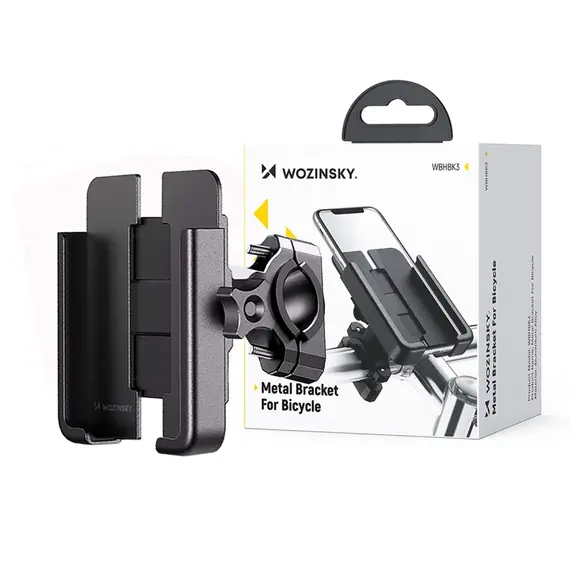 Wozinsky metal bicycle phone holder, scooters black (WBHBK3) - Smartphone Holders - Smartphones - Techbox