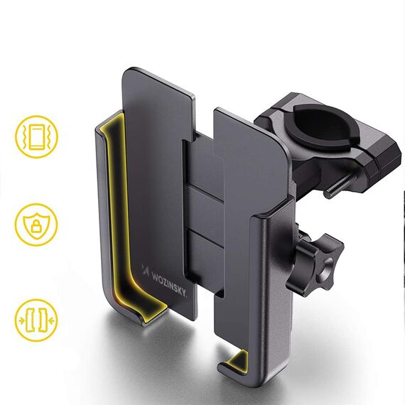 Wozinsky metal bicycle phone holder, scooters black (WBHBK3) - Smartphone Holders - Smartphones - Techbox