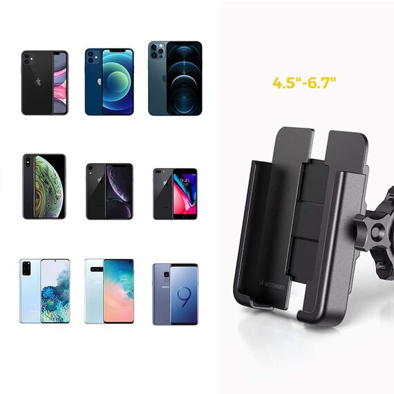 Wozinsky metal bicycle phone holder, scooters black (WBHBK3) - Smartphone Holders - Smartphones - Techbox