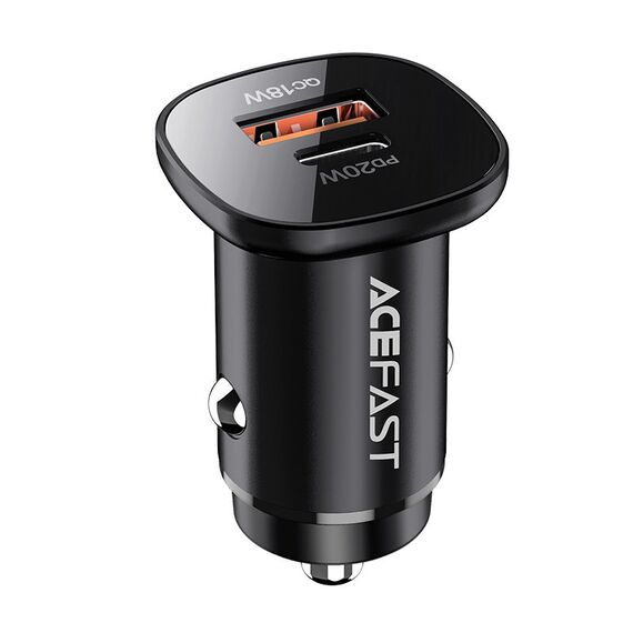 Acefast car charger 38W USB Type C / USB, PPS, Power Delivery, Quick Charge 3.0, AFC, FCP black (B1 black) | Techbox
