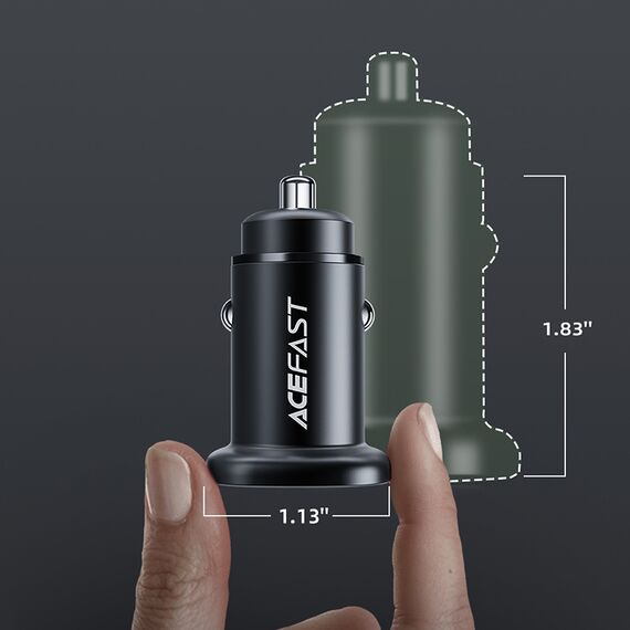 Acefast car charger 38W USB Type C / USB, PPS, Power Delivery, Quick Charge 3.0, AFC, FCP black (B1 black) | Techbox