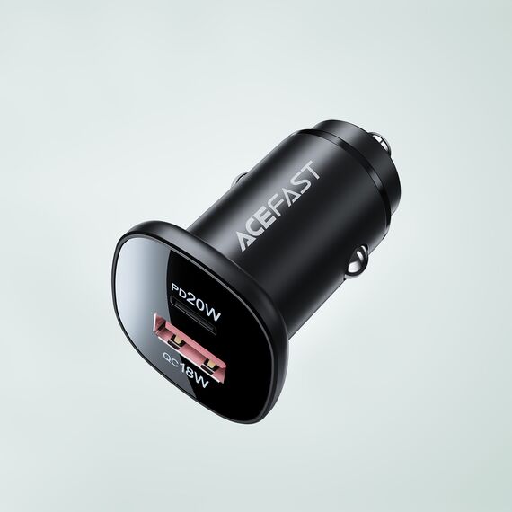 Acefast car charger 38W USB Type C / USB, PPS, Power Delivery, Quick Charge 3.0, AFC, FCP black (B1 black) | Techbox