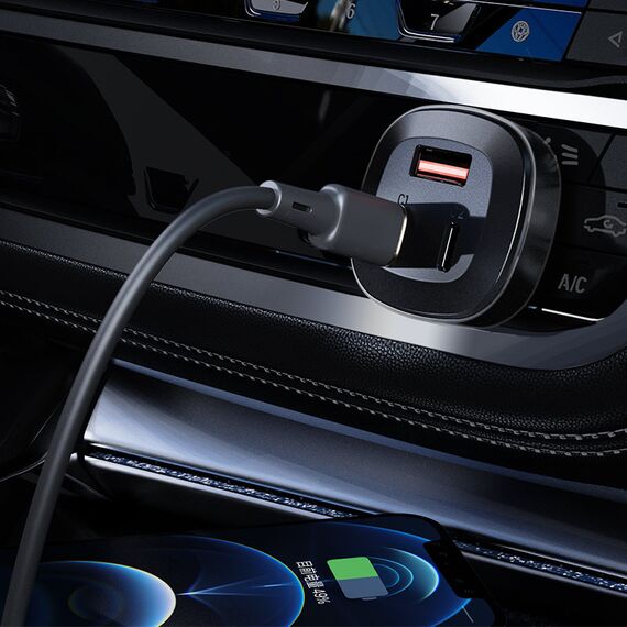 Acefast car charger 66W 2x USB Type C / USB, PPS, Power Delivery, Quick Charge 4.0, AFC, FCP, SCP black (B3 black) - Car Chargers - Smartphone Chargers - Techbox