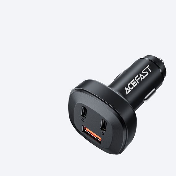 Acefast car charger 66W 2x USB Type C / USB, PPS, Power Delivery, Quick Charge 4.0, AFC, FCP, SCP black (B3 black) - Car Chargers - Smartphone Chargers - Techbox