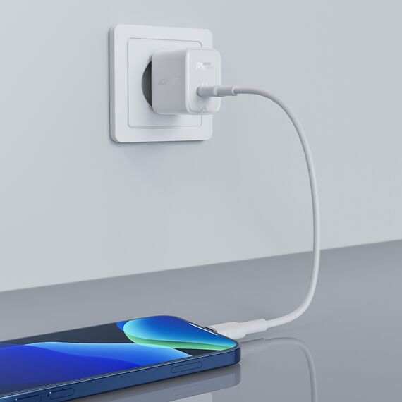 Acefast charger GaN USB Type C 30W, PD, QC 3.0, AFC, FCP black (A21 black) - Travel Chargers - Smartphone Chargers - Techbox