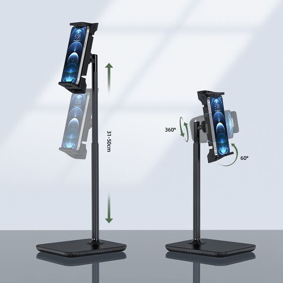 Acefast telescopic phone and tablet holder (135-230mm wide) for the desk 360 ° black (E4 black) | Techbox