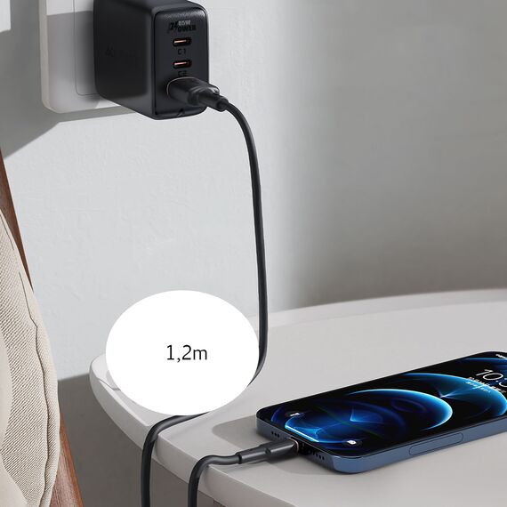 Acefast USB cable - USB Type C 1.2m, 3A black (C2-04 black) - Cables & Adapters - Cables & Accessories - Techbox