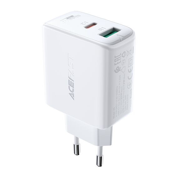 Acefast wall charger USB Type C / USB 32W, PPS, PD, QC 3.0, AFC, FCP white (A5 white) | Techbox
