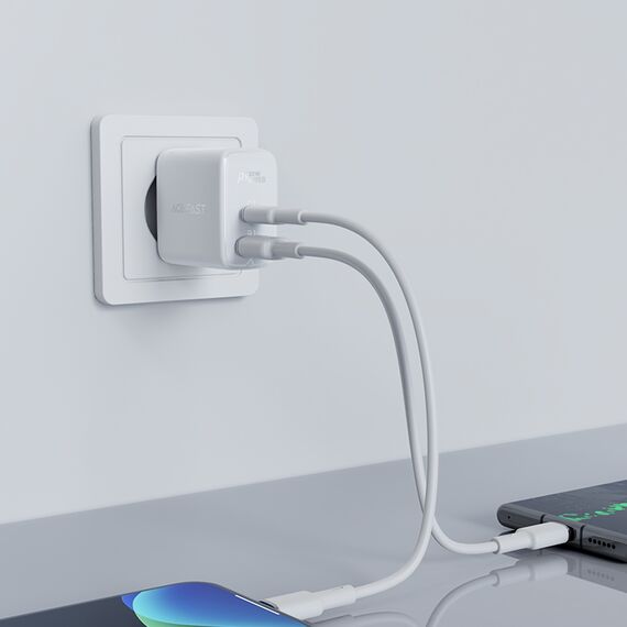 Acefast wall charger USB Type C / USB 32W, PPS, PD, QC 3.0, AFC, FCP white (A5 white) | Techbox