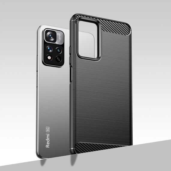Carbon Case flexible case cover Xiaomi Redmi Note 11 Pro+ 5G (China) / 11 Pro 5G (China) / Mi11i HyperCharge / Poco X4 NFC black | Techbox