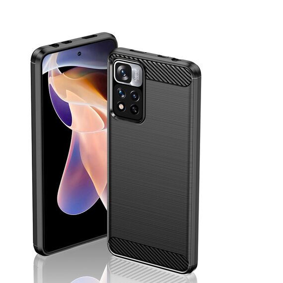 Carbon Case flexible case cover Xiaomi Redmi Note 11 Pro+ 5G (China) / 11 Pro 5G (China) / Mi11i HyperCharge / Poco X4 NFC black | Techbox
