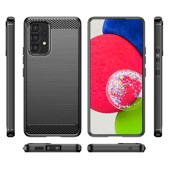 Carbon Case Flexible Cover Sleeve for Samsung Galaxy A53 5G black | Techbox