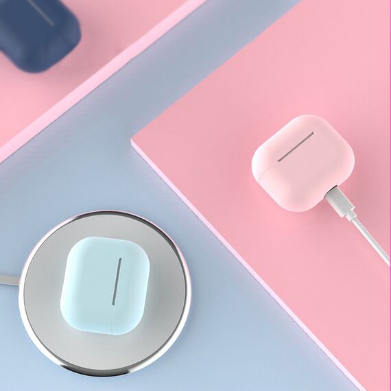 Case for AirPods 2 / AirPods 1 silicone soft cover for headphones pink (case C) - Smartphone Accessories - Cables & Accessories - Techbox