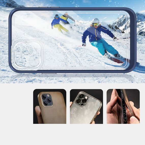 Clear 3in1 case for iPhone 11 Pro Max blue frame gel cover | Techbox
