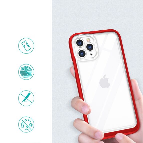 Clear 3in1 Case for iPhone 11 Pro Max Frame Cover Gel Red | Techbox