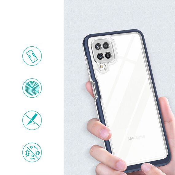 Clear 3in1 Case for Samsung Galaxy A22 4G Frame Gel Cover Blue | Techbox