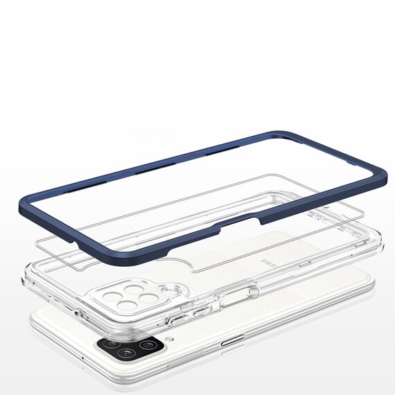 Clear 3in1 Case for Samsung Galaxy A22 4G Frame Gel Cover Blue | Techbox