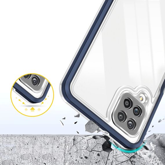 Clear 3in1 Case for Samsung Galaxy A22 4G Frame Gel Cover Blue | Techbox
