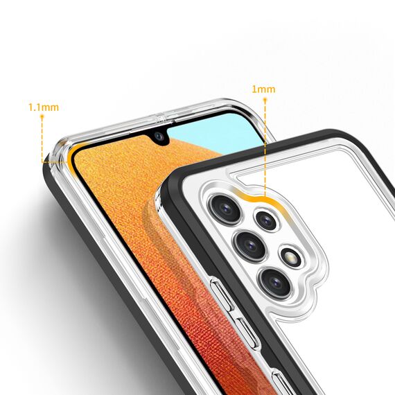 Clear 3in1 Case for Samsung Galaxy A32 5G Frame Gel Cover Black - Samsung Cases - Cases - Techbox