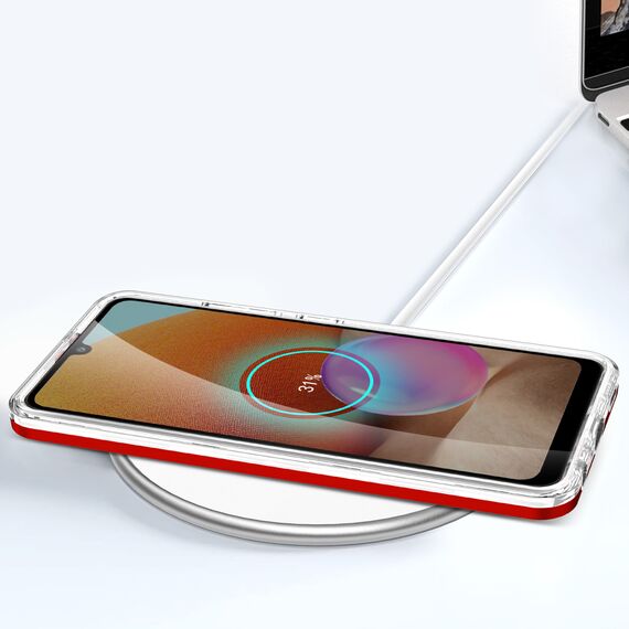 Clear 3in1 Case for Samsung Galaxy A32 5G Frame Gel Cover Red | Techbox