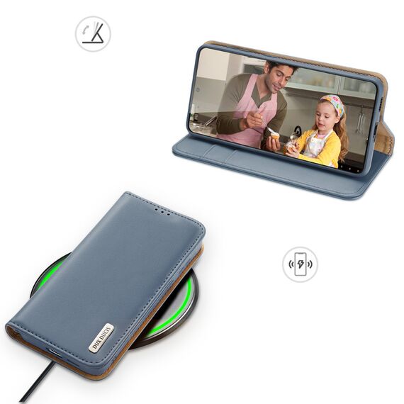 Dux Ducis Hivo Leather Flip Cover Genuine Leather Wallet For Cards And Documents Samsung Galaxy S22 + (S22 Plus) Blue | Techbox