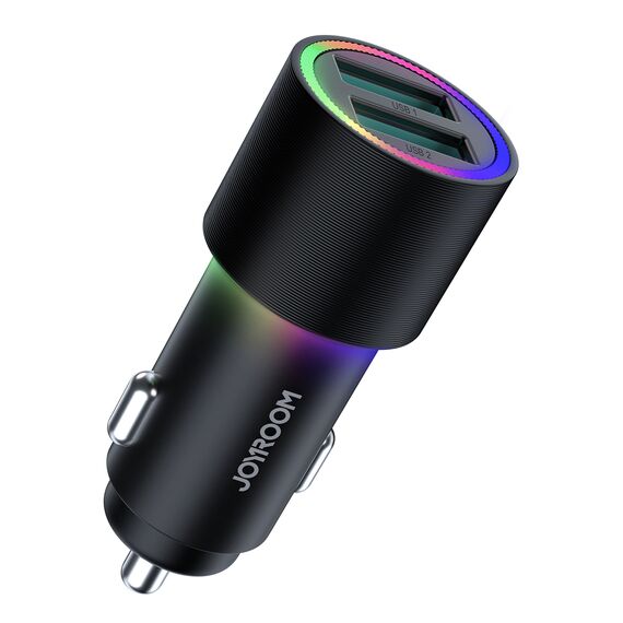 Joyroom car charger 2 x USB with backlight 24W black (JR-CL10) | Techbox