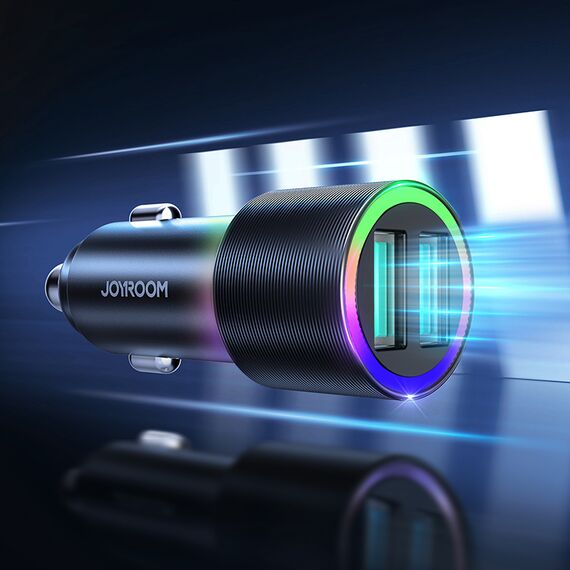 Joyroom car charger 2 x USB with backlight 24W black (JR-CL10) | Techbox