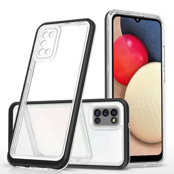 Clear 3in1 case for Samsung Galaxy A03s (166) frame gel cover black | Techbox
