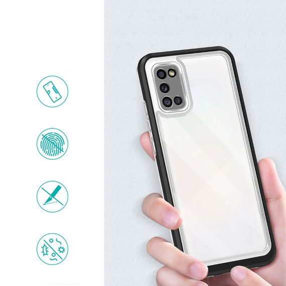 Clear 3in1 case for Samsung Galaxy A03s (166) frame gel cover black | Techbox