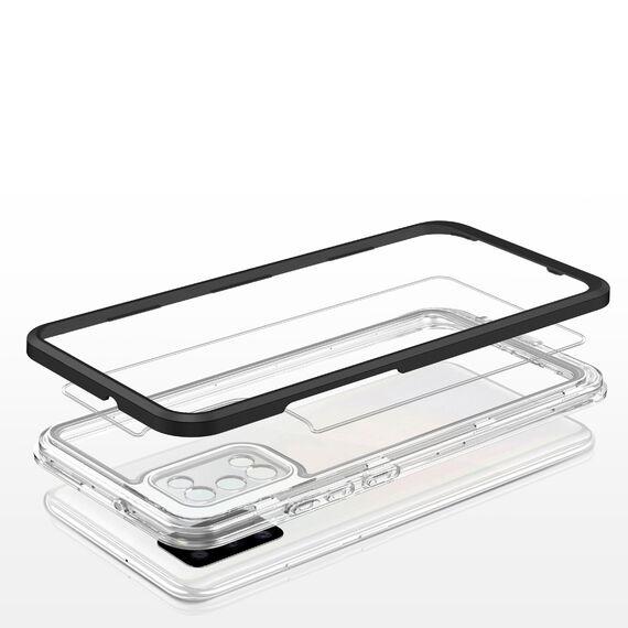 Clear 3in1 case for Samsung Galaxy A03s (166) frame gel cover black | Techbox